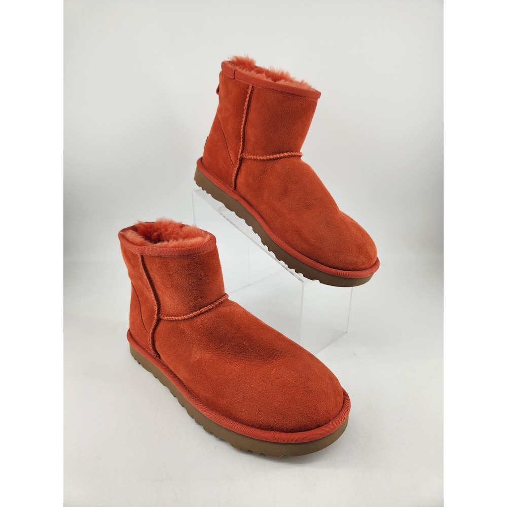 UGG Classic Mini II Boot Womens Size 8 Burnt Orange Suede Ankle 1016222